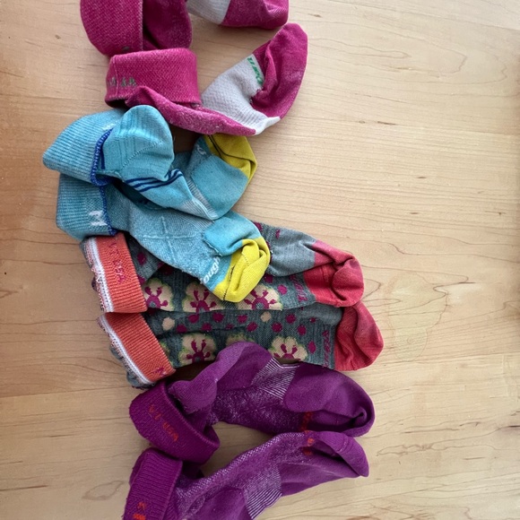 Women’s Darn Tough Medium Color-Block & Stripe Crew Socks - Pink, Blue, Purple - Picture 7 of 7